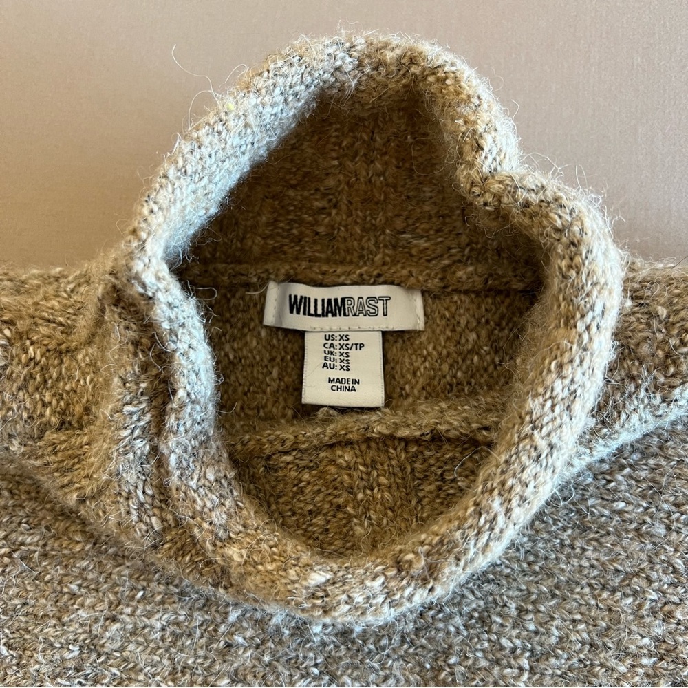 William Rast Marled Dolman Sleeve Mock Neck Wool Blend Cozy Sweater XS - Picture 5 of 14